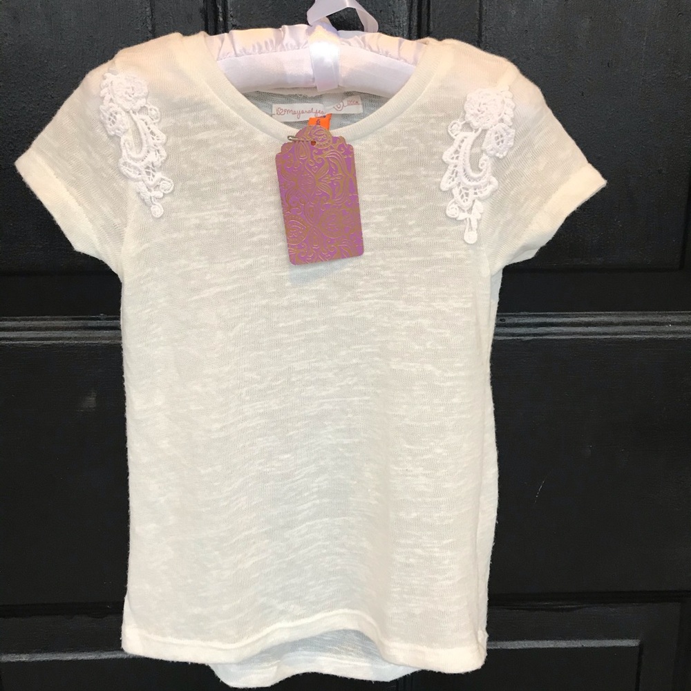 🌱Mayoral, Girls white short sleeved shirt